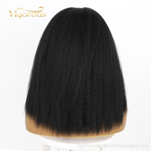 New Design Magic Adjustable Supplyier Custom African For Women Black Yaki Short Straight Headband Wig Straight